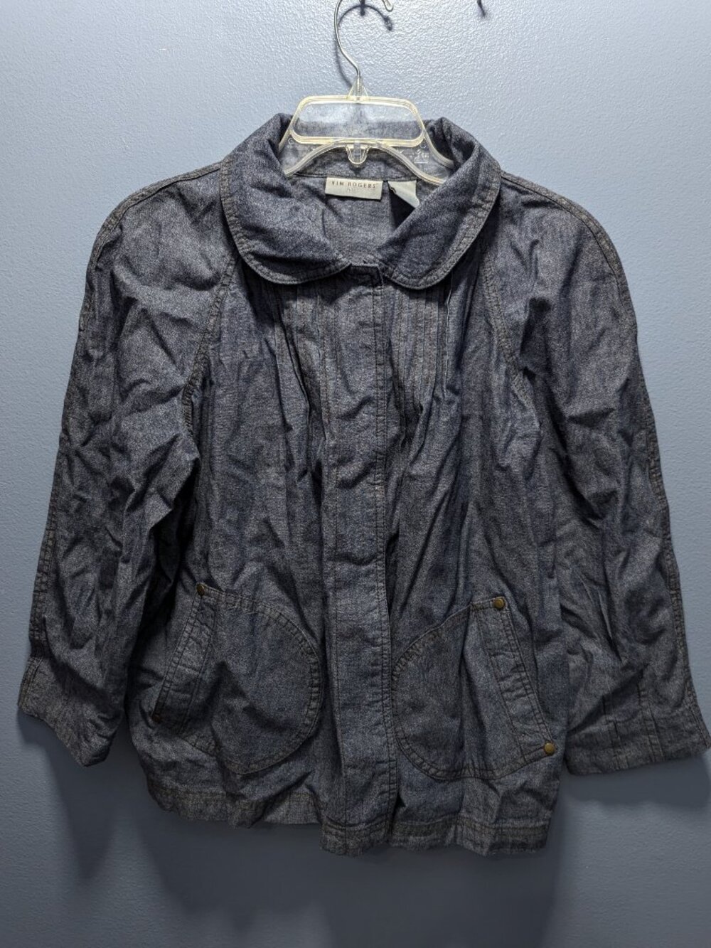 Kim‎ Rogers Petite Denim Lightweight Button-Up Jacket PM